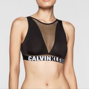 Calvin Klein Black Mesh Unpadded Bra Size M